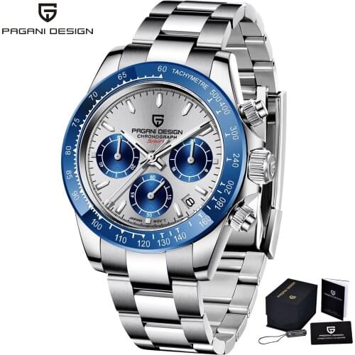 Pagani Design 2021 New 40mm Men Quartz Watch Stainless Steel Automatic Waterproof Clock Sports Time Code Table Relogio Masculino