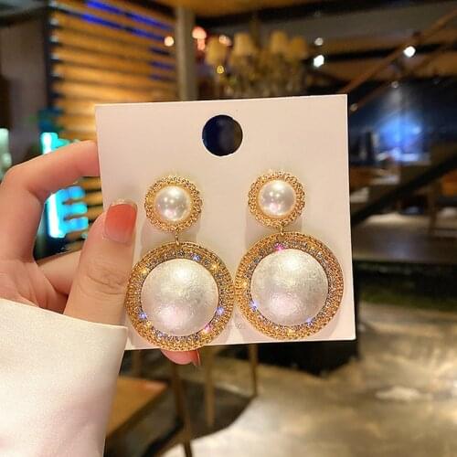 Design Earrings Temperament Geometric Retro Earrings Pearl Women Punk Zinc Alloy Gifts Round Pearl Wedding Earrings Jewelry
