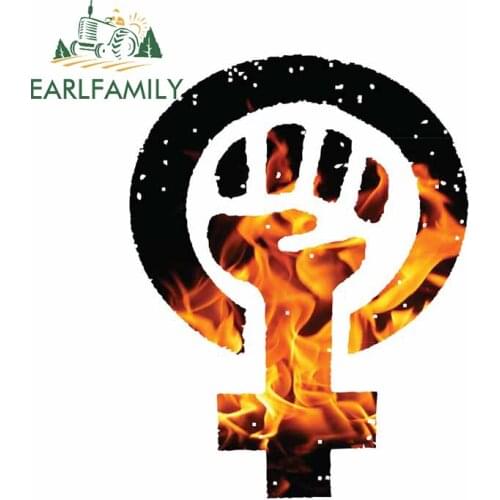 EARLFAMILY 13cm x 10cm For Feminism Motorcycle Car Stickers Windshield Decal Sunscreen Scratch-Proof Suitable for VAN RV