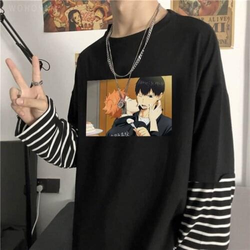 Oya Oya Oya Haikyuu Anime T Shirt Funny Manga Shoyo Hinata And Tobio Kageyama Kiss Couple T-shirt Casual Summer Long Men Tshirt