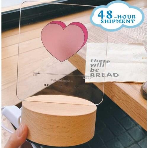 Red Heart Player 3D Night Light Girl Warm Indoor Decorative Night Light Romantic Holiday Decor Gift Romantic 3D LED Night Lamp