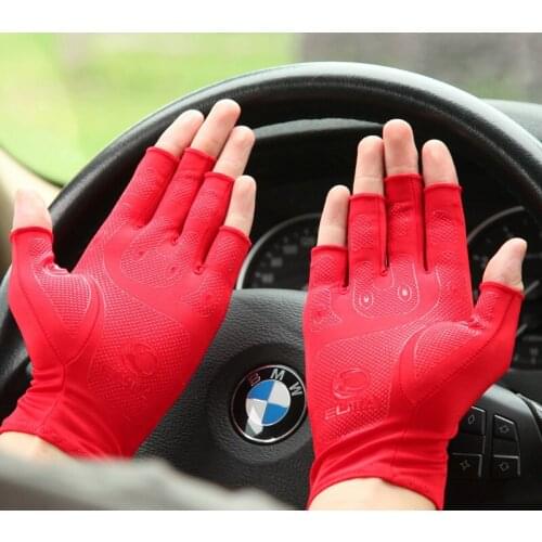2020 New Summer Gloves Unisex Driving Anti-Slip Breathable Ice Silk Sunscreen Gloves Half-Finger Full Fingers SZ037