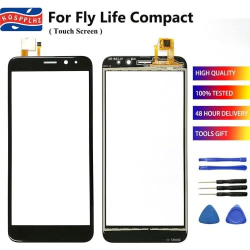 4.95" Mobile Touch Screen For Fly Life Compact Touch Screen Glass Digitizer Front Glass For Fly Life Compact Cell Phone + Tools