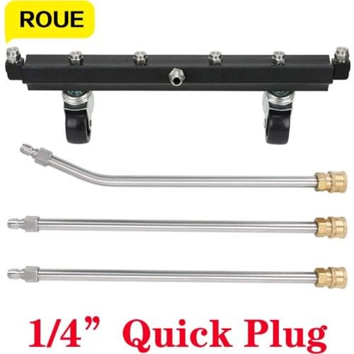 Pressure Washer Carriage Cleaner 1500 PSI To 4000 PSI 1/4" Quick Plug Connector with 13 Inch Extension and 45-Degree Angled Wand