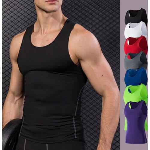 Men Compression Base Layer Sleeveless Vest Tank Top Quick-drying Sports Gym Under Shirt -OPK