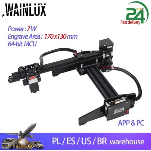 20W 7W Laser Master 2 Desktop Printer Logo Picture Marking with CNC Roller Rotation Axis Rotary Module