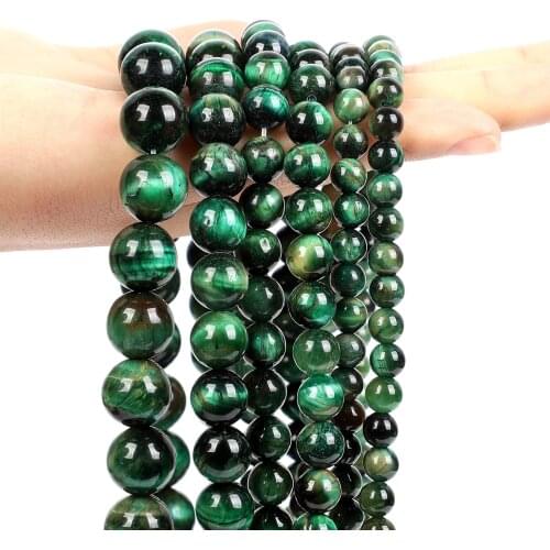 Natural Stone Green Tiger Eye Stone Beads Round Loose Spacer Beads For Jewelry Making DIY Charm Accessories Strand 6/8/10/12MM