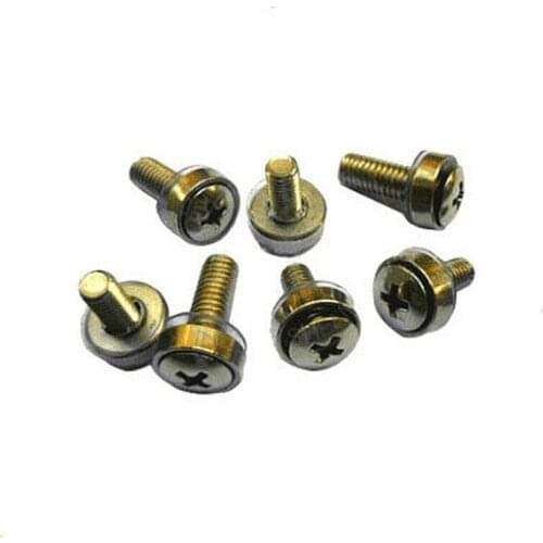 Nickel Plated Crown Screw Cabinet Screw Crown Three Combination Screws M6*17/21mm