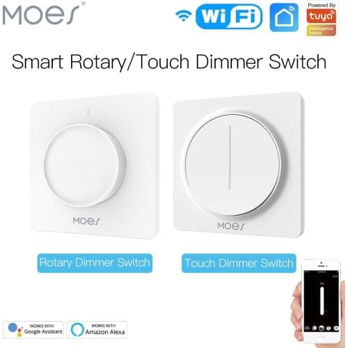 New WiFi Smart Rotary/Touch Light Dimmer Switch Smart Life/Tuya APP Remote Control Works with Alexa Google Voice Assistants EU