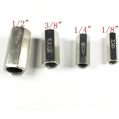 1/8" 3/8" 1/4" 1/2" BSPP Female Full Ports Air Check Valve One Way Non Return Nickel-Plated Brass Valve