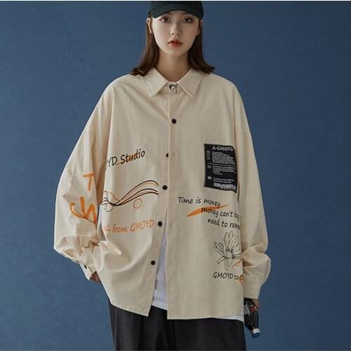 Autumn Long Sleegve Singel Breasted Shirt Coat Streetwear Loose Harajuku BF Top For Unisex Winter Vintage Cardigan Jackets