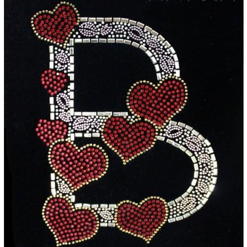 Peach Heart Letter Hot Picture Clothes Hot Rhinestone Picture Sticker Rhinestone Clothing Accessories DIY Jewelry Customization