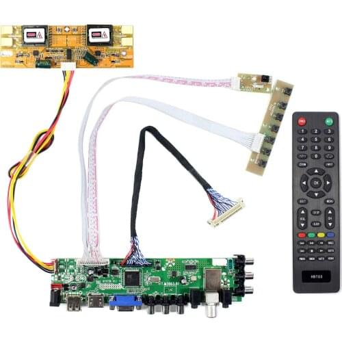 HD MI VGA AV USB ATV DTV Controller Board work for 4 CCFL 30Pin LVDS Signal 1680x1050 panel: M201EW02 M220EW01 LTM220M1 LTM220M2