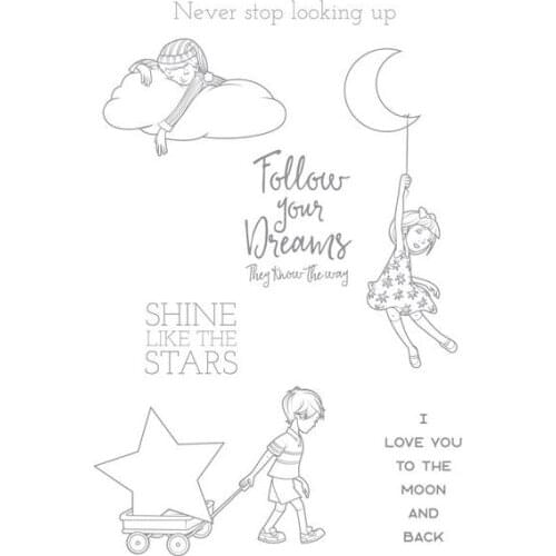 Moon Girl Transparent Clear Silicone Stamp Seal DIY Scrapbooking photo Album Decorative Clear Stamp Sheets