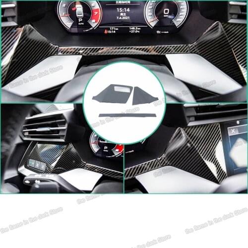 Lsrtw2017 carbon fiber car dashboard screen frame trim for audi a3 8Y 2020 2021 accessories interior decoration headlight adjust