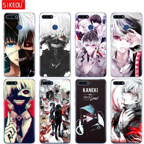 Silicone Cover Phone Case For Huawei Honor 7A PRO 7C Y5 Y6 Y7 Y9 2017 2018 Prime Tokyo Ghoul anime kaneki ken