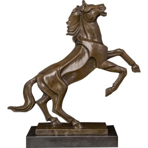 ArtsHom DW-175 Animal Statue Bronze Abstract Horse Sculpture Roaring Horse Figurines Art Decor For Home Desk Decoration