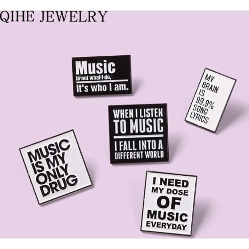 Funny Quotes Enamel Pins Letter Saying Metal Brooches Collar Backpack Clothes Lapel Pin Jewelry Gift for Fans Friends Wholesale