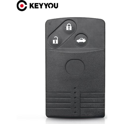 KEYYOU Replacement Smart Card Remote Car Key Shell 2/3/4 Buttons Uncut Insert Blade Fob For Mazda 5 6 CX-7 CX-9 RX8 Miata MX5