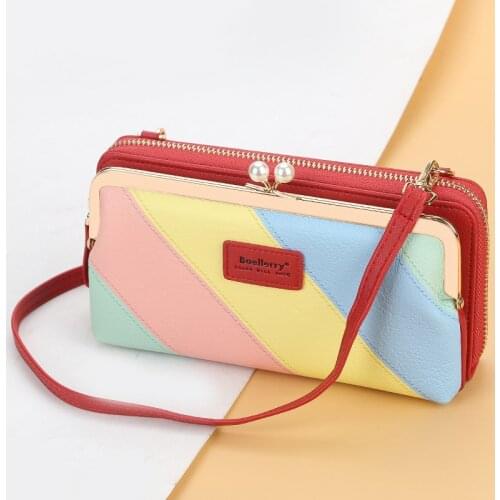 Women Messenger Pu Leather Bags Fashion Phone Pucket Female Large Capacity Shoulder Bags Colorful Multifunctional Crossbody Bag