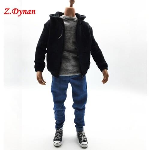 1/6 scale male action figure casual clothes set jacket shirt jeans shoes set for 12 inches HT PH body figures
