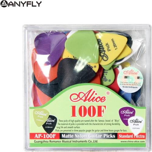 100pcs/Set Guitar Picks Alice AP-100F Acoustic Electric Matte Nylon Guitar Picks Wholesales