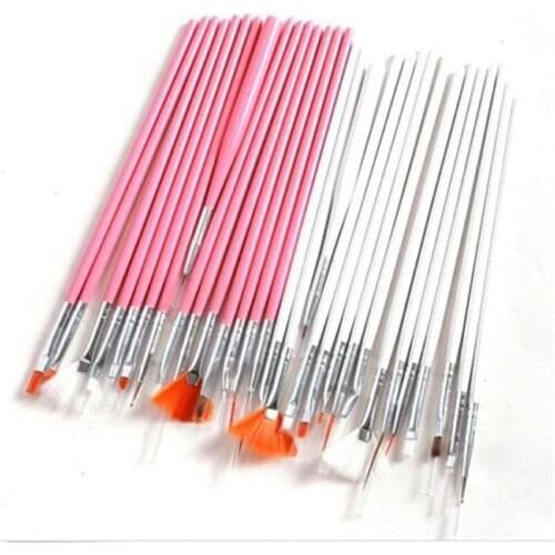 15PCS Manicure Tools Dotting Painting Drawing Fan Line Builder Design Polish Gel UV Tips Decoration Nail Art Brush Pen