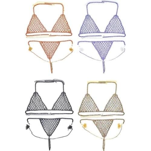 2020 Luxury Mesh Crystal Bralette Underwear Sexy Jewelry for Women Bling Rhinestone Body Chain Bra Harness Waist Jewellery Party