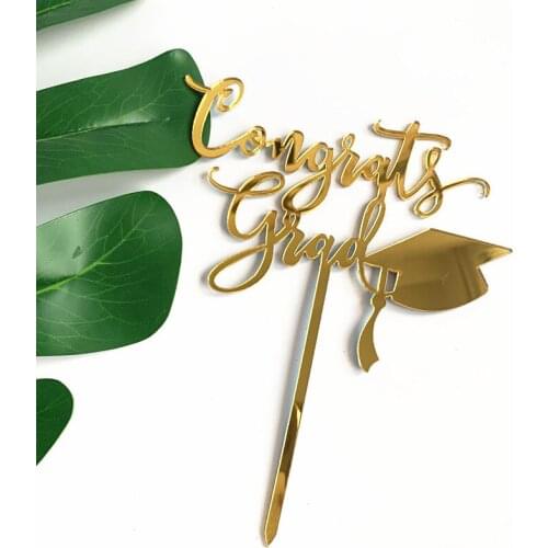 2021 Class of Cake Topper Congrats Grad Acrylic Cupcake Toppers For 2021 Graduations College Celebrate Party Cake Decorations