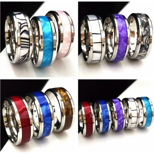 25pcs/lot Unique design Top Mixed Stainless Steel Shell Ring High Quality Comfort-fit Men Women Wedding Band Ring Hot Jewelry