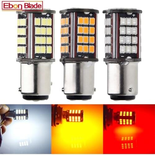 2 x 1157 BAY15D P21/5W led car light white red yellow amber 56 smd auto motorcycle brake stop turn signal lights bulb lamp 6V DC