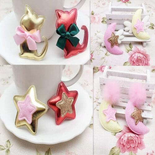 5-10-15-20Pcs/Lot Padded High-Grade Various Shape Appliques for Kid Craft Clothes Sewing Supplies DIY Hair Clip Accessories