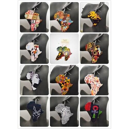 Free Shipping!Map of africa Earrings can mixed 12 designs