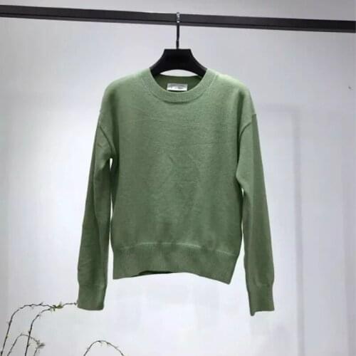 CAMIA 2019 autumn and winter new round neck green womens sweater