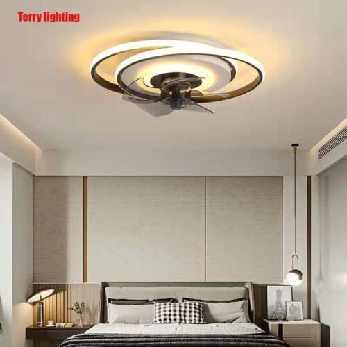 European modern simple ceiling fan room bedroom living room ceiling fan decorative lamp ceiling fan lamp free shipping