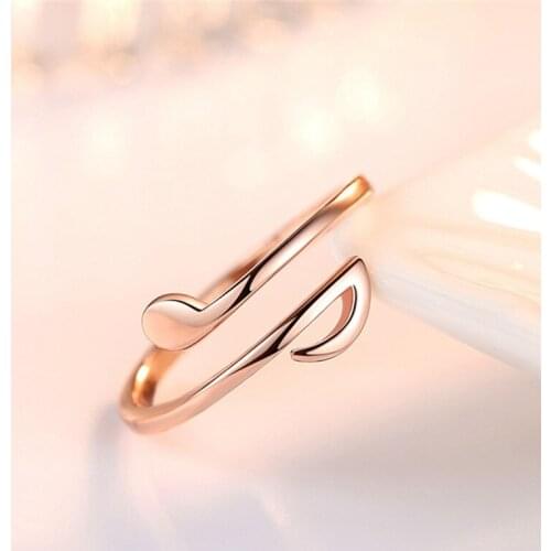 Ring With Musical Notes Simple Style WomenS Rings Fashion Jewelry Adjustable Ring