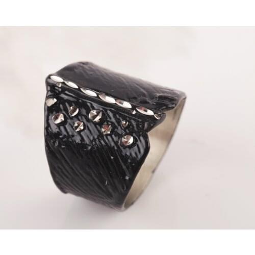 UM US JEWELRY Black Color Unisex Ring