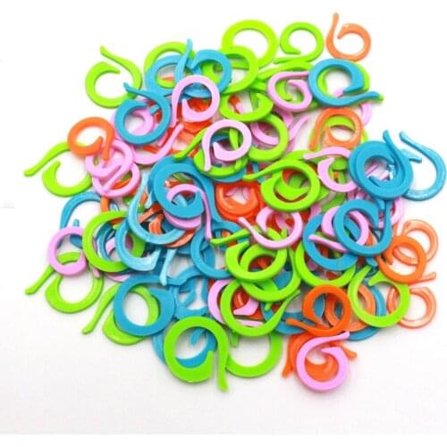 Colorful Plastic Knitting Stitch Marker Sewing Counting Circular Rings Crochet Needle Clips Craftwork Knitting Accessories Tools