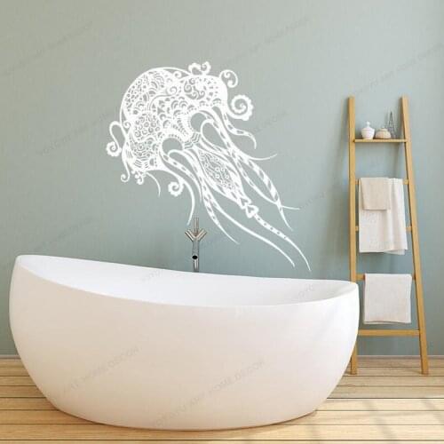 Jelly fish Mandala Wall Sticker for Bathroom wall decal removable poster vinyl home decor HJ1226