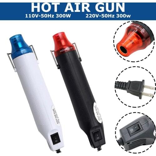 Mini Heat Gun Hot Air Gun 110V 220V 300W 50Hz for Drying Glue Ink Paint Melting Embossing Powder Plastics Crafting Tools 2021