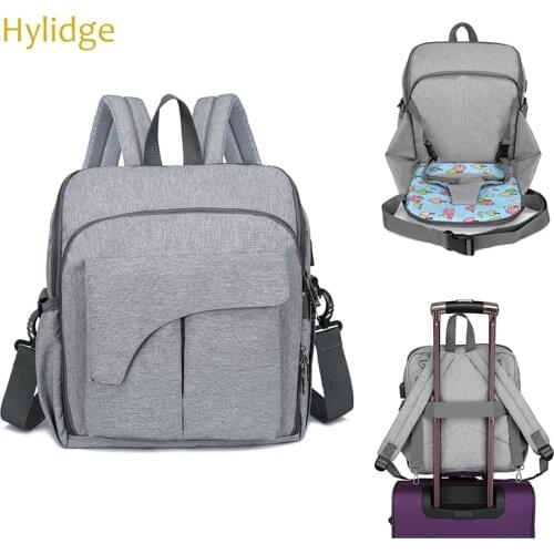Hylidge Multifunctional Mummy Maternity Bag USB Backpack Large Capacity Travel Bag for Suitcase Stroller Organizer Diaper Bag