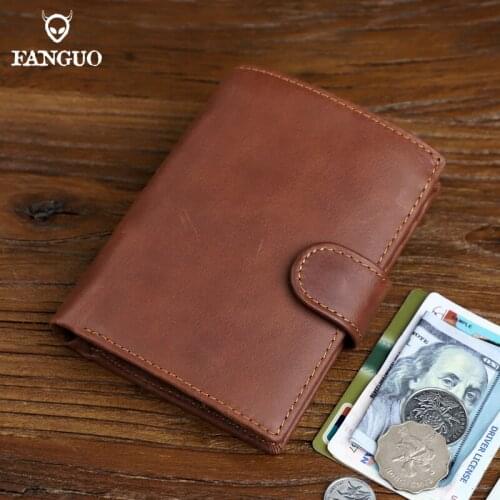 Genuine Leather Men Business Short Wallet Classic Coin Purse Small Credit Card Holder Wallet Portomonee Money Storage Pocket