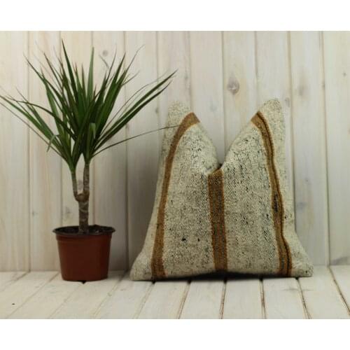 Handmade Kilim Pillow Cases Hand Woven Turkish Anatolian Traditional Motifs Cushion Cover Vintage Home Decorative Zip Carpet