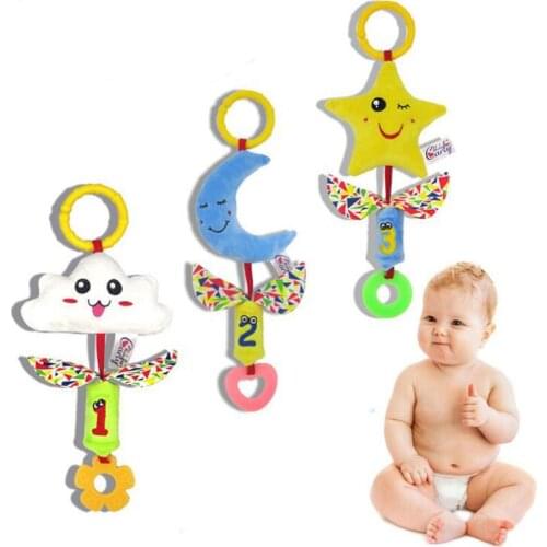 New Style Cartoon Baby Toys Crib Mobile Musical Bed Bell With Stars Moon Bed Hanging Rattles Wind Chimes Stroller Toddler Toys