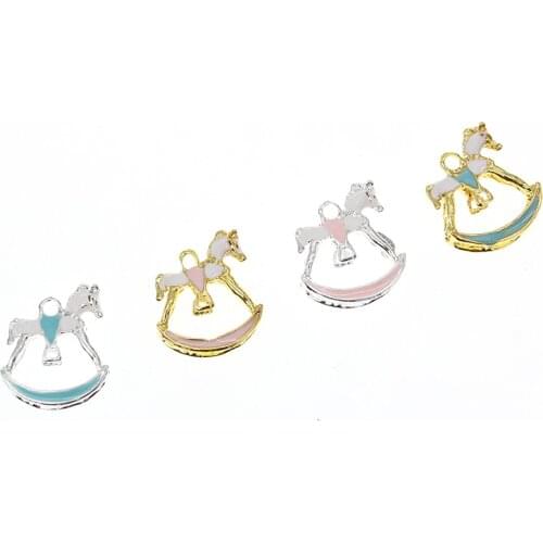Wholesale Islam Allah Charm For Baby Pin Mini Silver Gold Plated Pink Blue Enamel Animal Horse Shape Charms