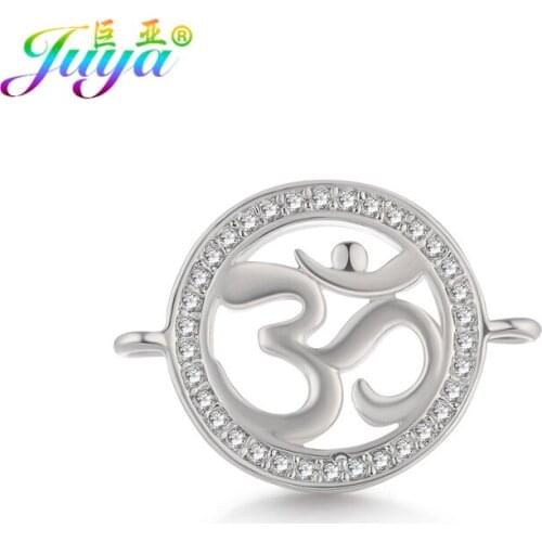 Juya DIY Jewelry Findings Handicraft OM Charm Connector Accessories For Women Men Jewelry Bracelet Necklace Earrings Making