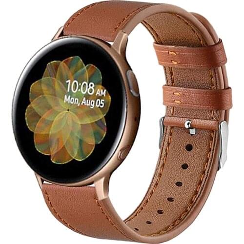 22mm 20mm Genuine Leather Watch Strap For Samsung Galaxy Watch 3 45mm 41mm Active 2 44mm 40mm For Huawei Watch GT 2 46mm Pro