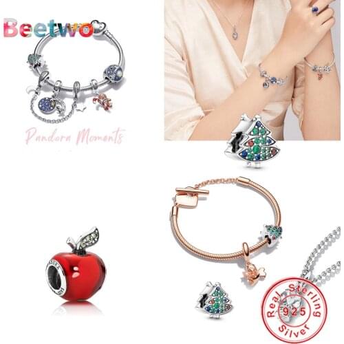 925 Sterling Silver Poodle Puppy Dog Dangle Charm Blue Beads Fit Original Pandora Charms Bracelet Bead Fashion Jewelry Berloque