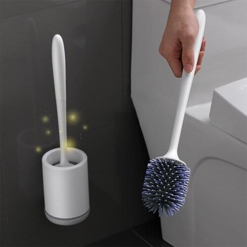 Toilet Brush Rubber Head Holder Cleaning Brush For Toilet Wall Hanging Household Floor Bathroom Cleaning Tool Pincel de Silicone