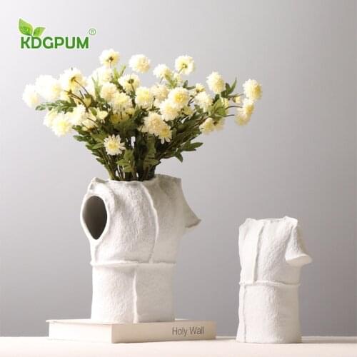 Modern Handmade Ceramic Vase Human Body Sculpture Pottery Flower Stand Can Be Hydroponic Nordic Home Decoration Ornaments